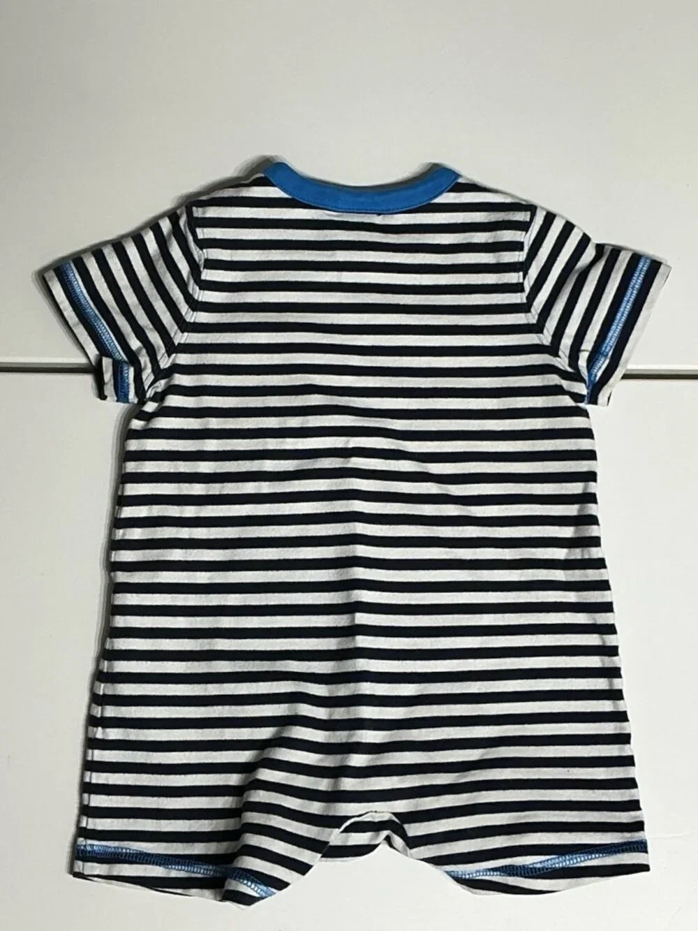 Hanna Andersson Short Sleeve One Piece 60cm Striped Black White Blue